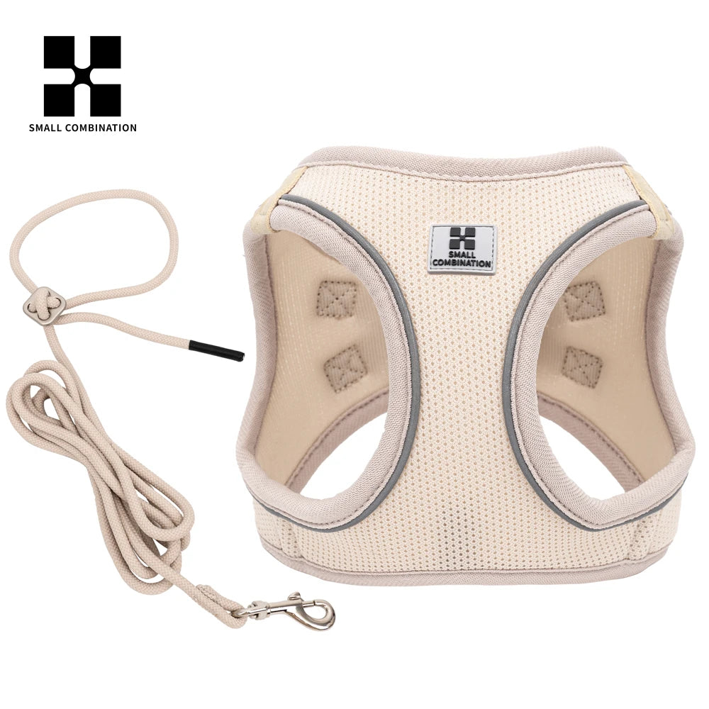 Adjustable Dog Harness and Leash Set - Reflective Vest for Small Medium Dogs and Cats - ZOOMNSTORE