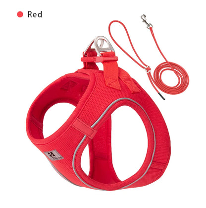 Adjustable Dog Harness and Leash Set - Reflective Vest for Small Medium Dogs and Cats - ZOOMNSTORE