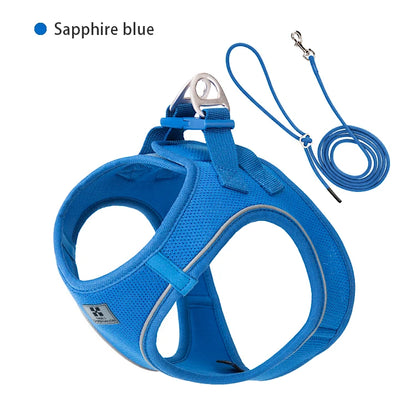 Adjustable Dog Harness and Leash Set - Reflective Vest for Small Medium Dogs and Cats - ZOOMNSTORE