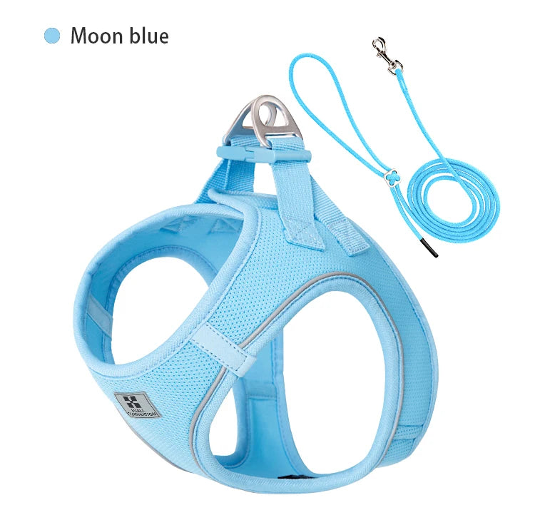 Adjustable Dog Harness and Leash Set - Reflective Vest for Small Medium Dogs and Cats - ZOOMNSTORE