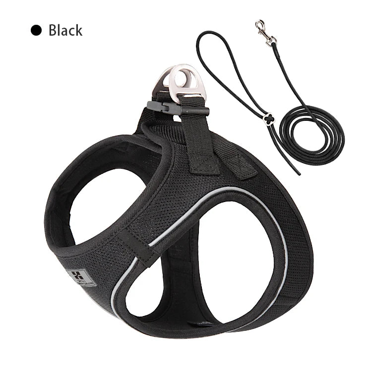 Adjustable Dog Harness and Leash Set - Reflective Vest for Small Medium Dogs and Cats - ZOOMNSTORE