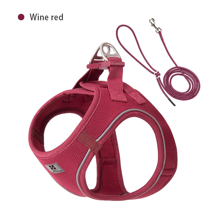 Adjustable Dog Harness and Leash Set - Reflective Vest for Small Medium Dogs and Cats - ZOOMNSTORE
