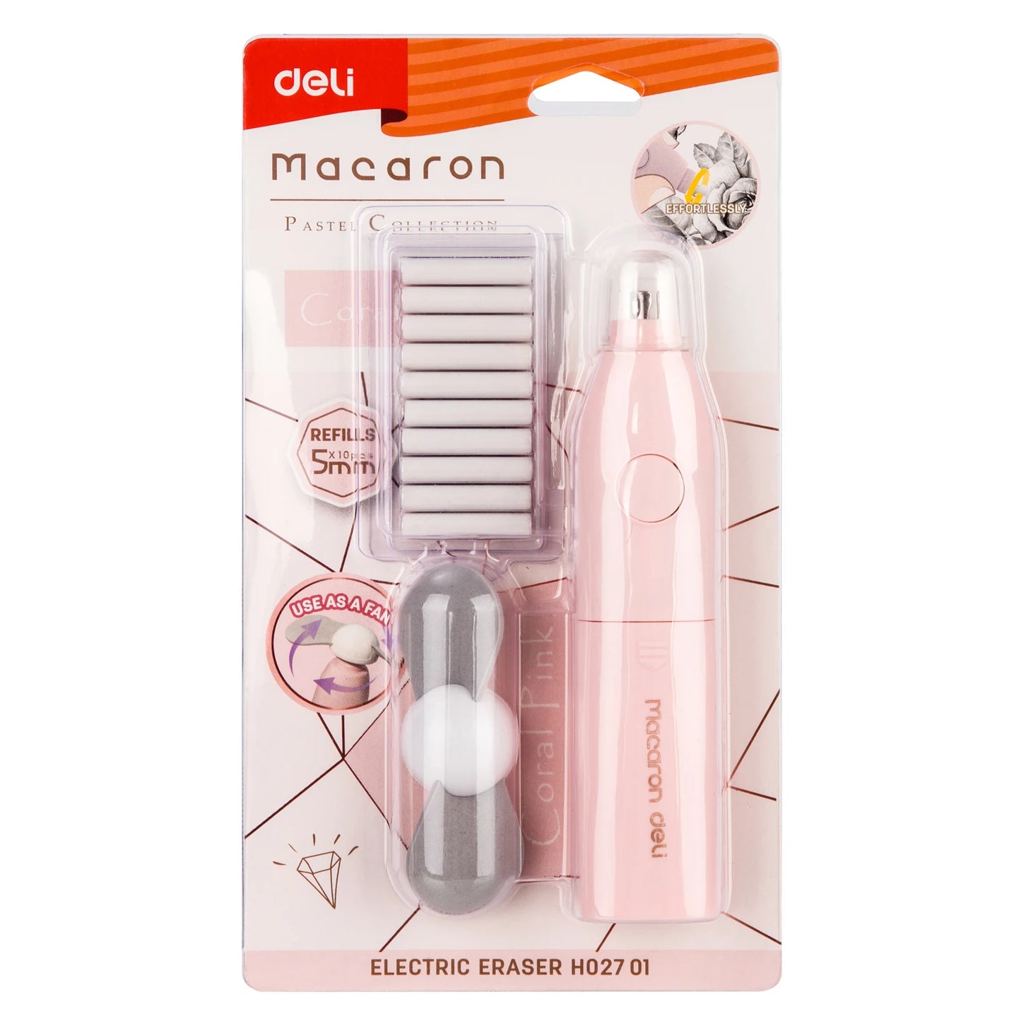 Deli Adjustable Electric Eraser for Sketch Drawing Erasing Writing with Rubber Refills Electric Rubber Pen School Pencil Eraser - ZOOMNSTORE