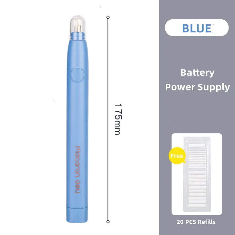 Deli Adjustable Electric Eraser for Sketch Drawing Erasing Writing with Rubber Refills Electric Rubber Pen School Pencil Eraser - ZOOMNSTORE