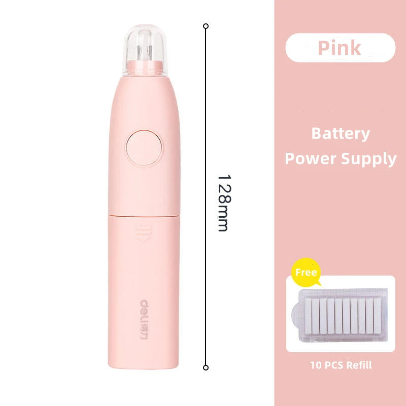 Deli Adjustable Electric Eraser for Sketch Drawing Erasing Writing with Rubber Refills Electric Rubber Pen School Pencil Eraser - ZOOMNSTORE