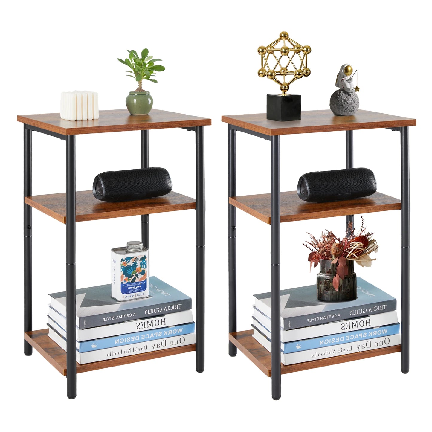 Adjustable End Table - Multi Tiered Side Table With Steel Frame & Scratch Resistant Legs - ZOOMNSTORE