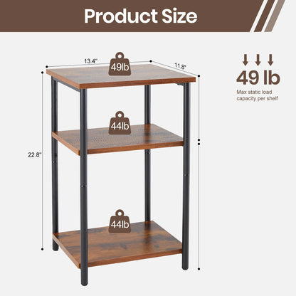 Adjustable End Table - Multi Tiered Side Table With Steel Frame & Scratch Resistant Legs - ZOOMNSTORE