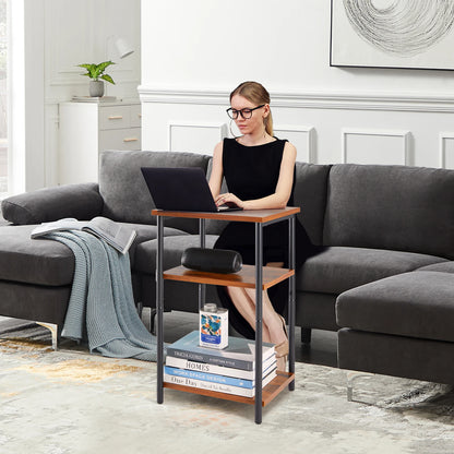 Adjustable End Table - Multi Tiered Side Table With Steel Frame & Scratch Resistant Legs - ZOOMNSTORE