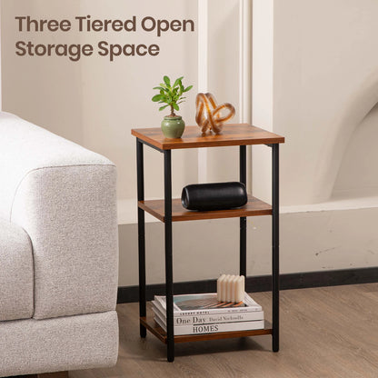 Adjustable End Table - Multi Tiered Side Table With Steel Frame & Scratch Resistant Legs - ZOOMNSTORE