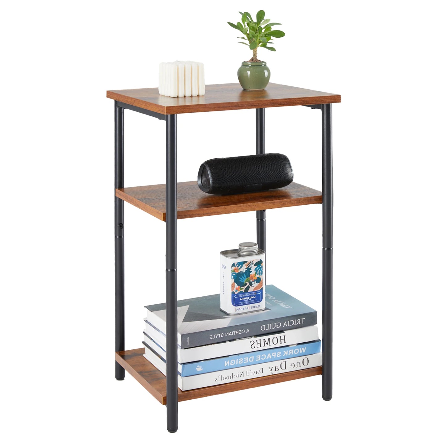 Adjustable End Table - Multi Tiered Side Table With Steel Frame & Scratch Resistant Legs - ZOOMNSTORE