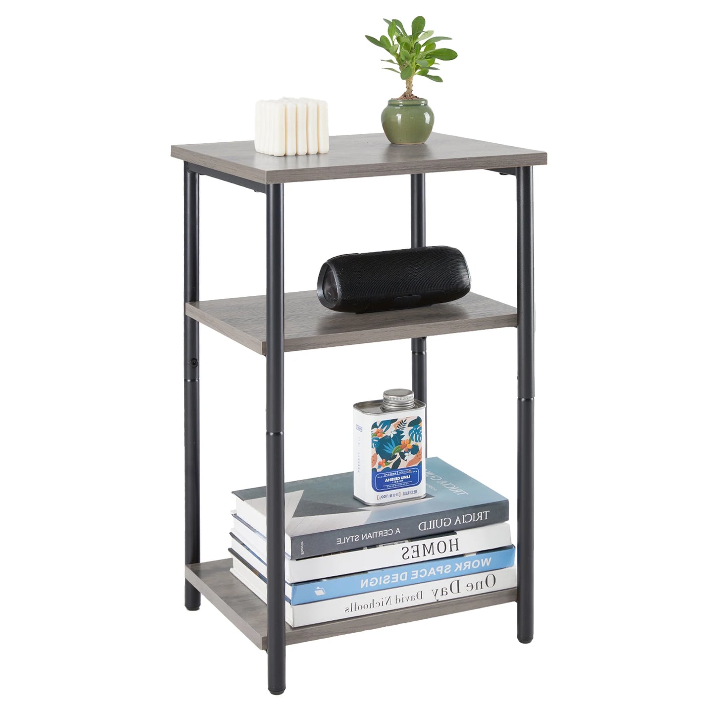 Adjustable End Table - Multi Tiered Side Table With Steel Frame & Scratch Resistant Legs - ZOOMNSTORE