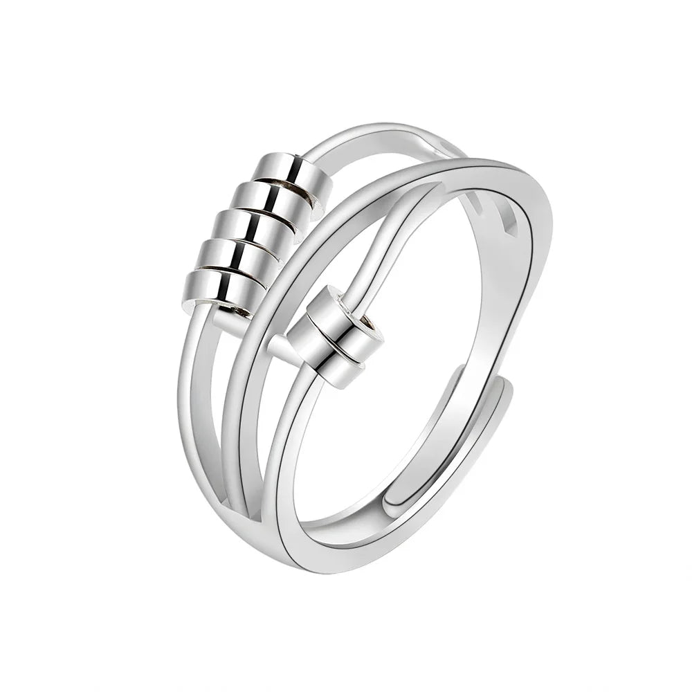 SMJEL Anti Stress Anxiety Ring Fidget Spinner Rings Adjustable for Women Rotating Freely Spinning Accessories Jewelry Gifts - ZOOMNSTORE