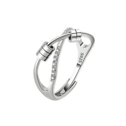 SMJEL Anti Stress Anxiety Ring Fidget Spinner Rings Adjustable for Women Rotating Freely Spinning Accessories Jewelry Gifts - ZOOMNSTORE