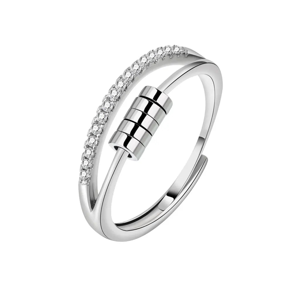 SMJEL Anti Stress Anxiety Ring Fidget Spinner Rings Adjustable for Women Rotating Freely Spinning Accessories Jewelry Gifts - ZOOMNSTORE