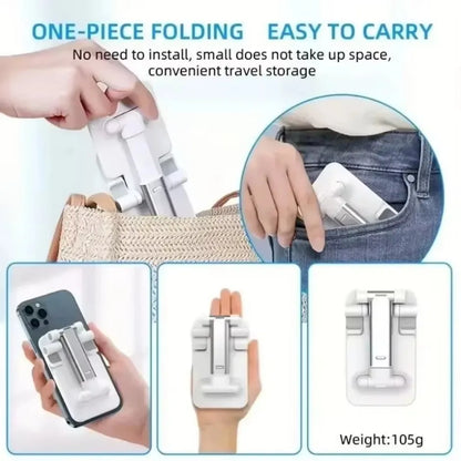 Folding Phone Holder Tablet Lazy Bracket Height Adjustable Desktop Live Streaming Stand for iPhone 12-16 Pro Max Samsung Xiaomi - ZOOMNSTORE