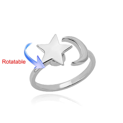 Four Clover Rotating Anxiety Rings for Women Gold Color Adjustable Stainless Steel Wedding Ring Aesthetic Jewelry Gift anillos - ZOOMNSTORE