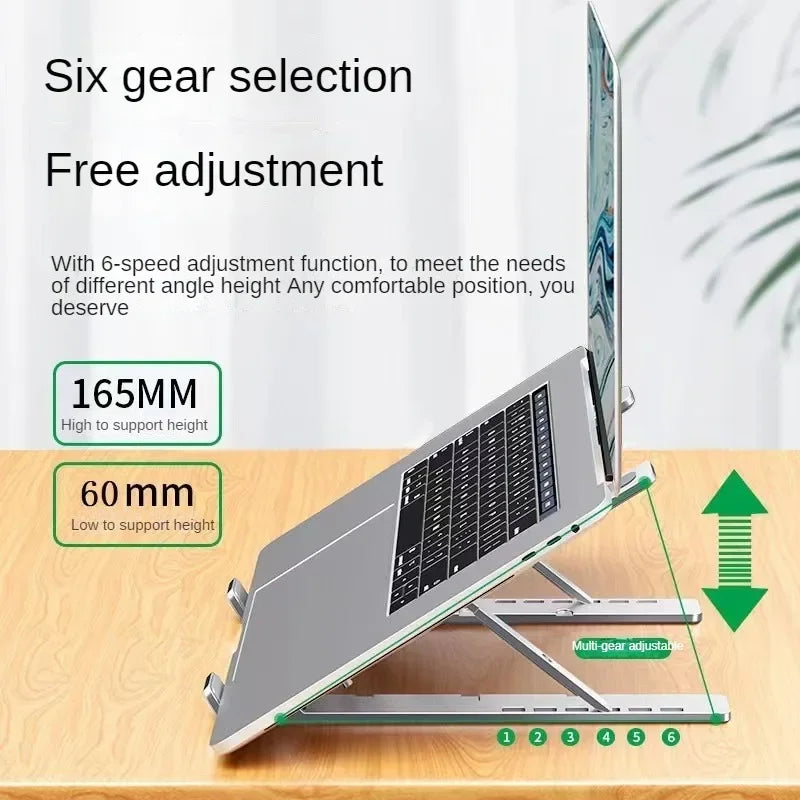 Adjustable Aluminum Laptop Stand - Portable Non-Slip Holder for Notebook Computer - ZOOMNSTORE