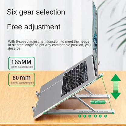 Adjustable Aluminum Laptop Stand - Portable Non-Slip Holder for Notebook Computer - ZOOMNSTORE
