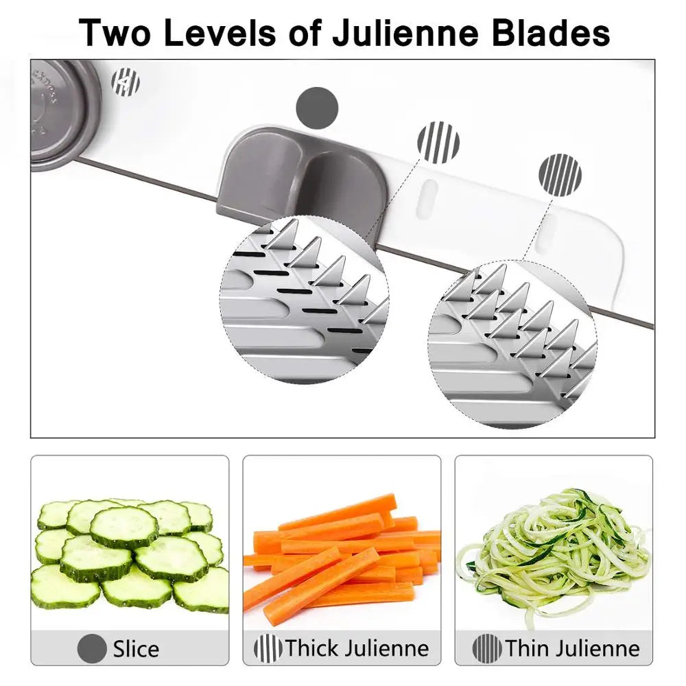 Adjustable Mandoline Slicer - Stainless Steel Vegetable Cutter With Multi Blade Set - ZOOMNSTORE