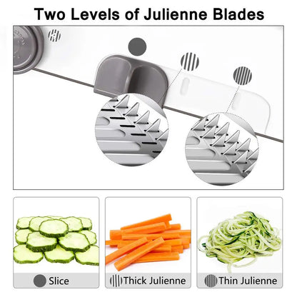 Adjustable Mandoline Slicer - Stainless Steel Vegetable Cutter With Multi Blade Set - ZOOMNSTORE