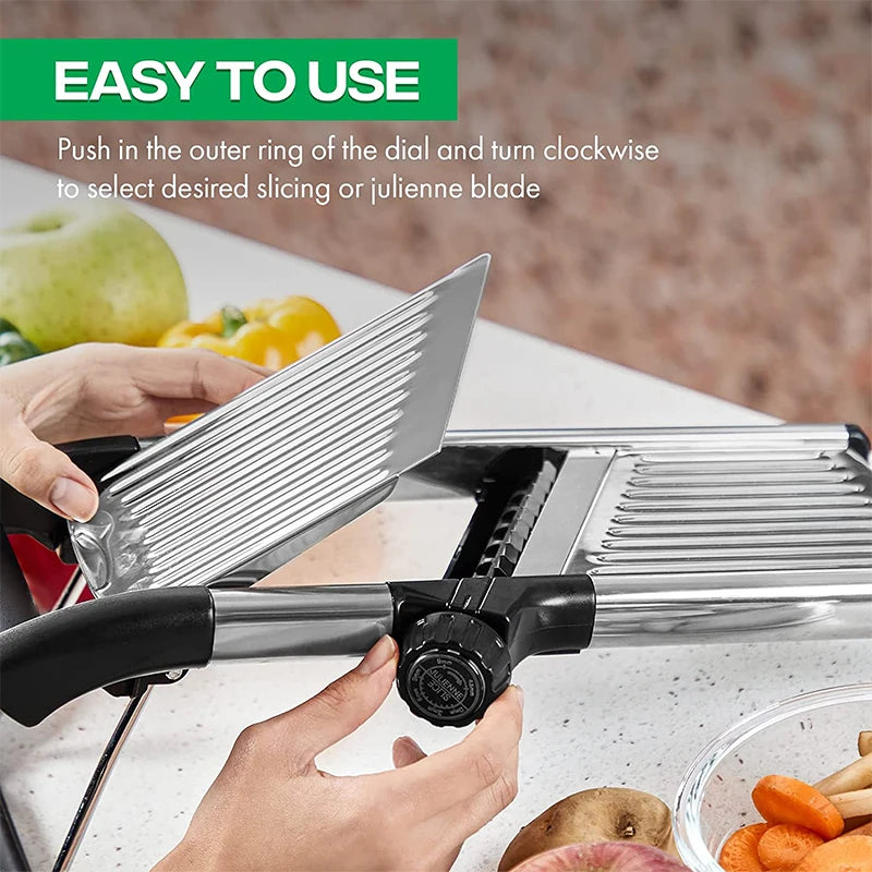 Adjustable Mandoline Slicer - Stainless Steel Vegetable Cutter | Easy Kitchen Chopper - ZOOMNSTORE