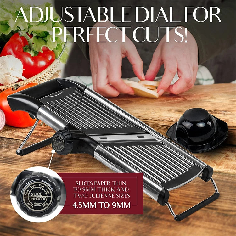 Adjustable Mandoline Slicer - Stainless Steel Vegetable Cutter | Easy Kitchen Chopper - ZOOMNSTORE
