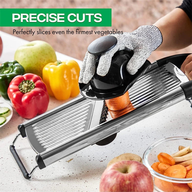 Adjustable Mandoline Slicer - Stainless Steel Vegetable Cutter | Easy Kitchen Chopper - ZOOMNSTORE