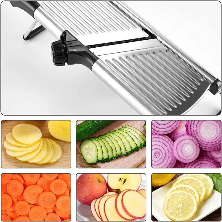 Adjustable Mandoline Slicer - Stainless Steel Vegetable Cutter | Easy Kitchen Chopper - ZOOMNSTORE