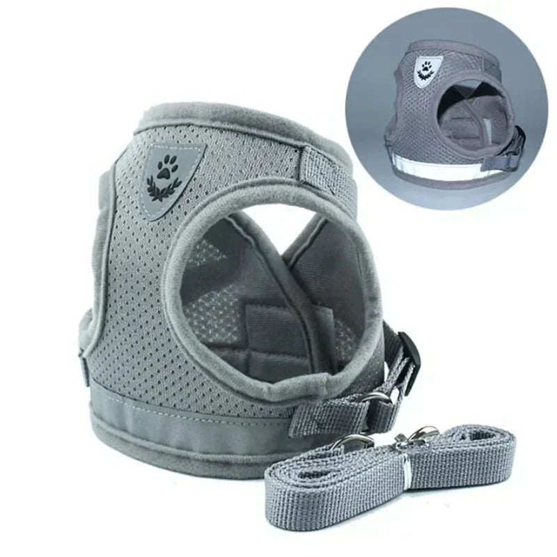 Adjustable Mesh Dog Harness with Leash - XSSMLXL Sizes - ZOOMNSTORE
