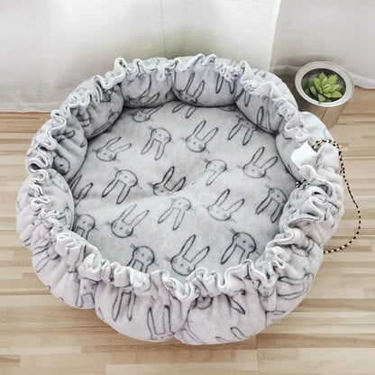 Adjustable Pet Bed - Soft Cotton Cushion Dual-Use Warm Nest for Cats & Puppies - ZOOMNSTORE