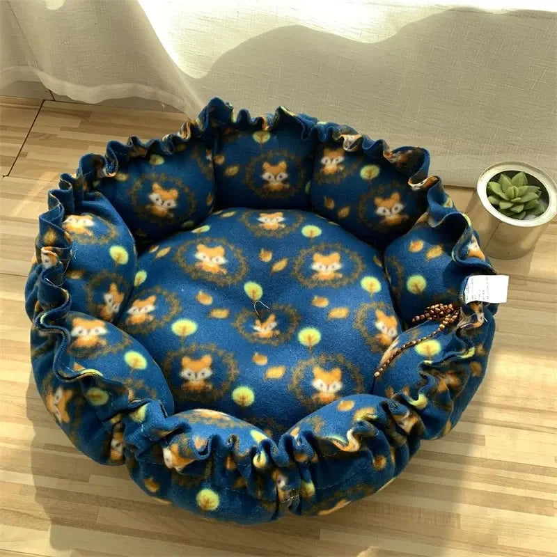 Adjustable Pet Bed - Soft Cotton Cushion Dual-Use Warm Nest for Cats & Puppies - ZOOMNSTORE