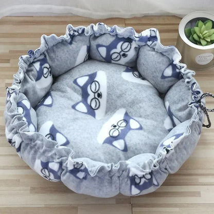 Adjustable Pet Bed - Soft Cotton Cushion Dual-Use Warm Nest for Cats & Puppies - ZOOMNSTORE