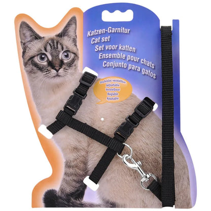Adjustable Cat Collar and Harness Set - Cozy Nylon Leash for Cats and Kittens - ZOOMNSTORE