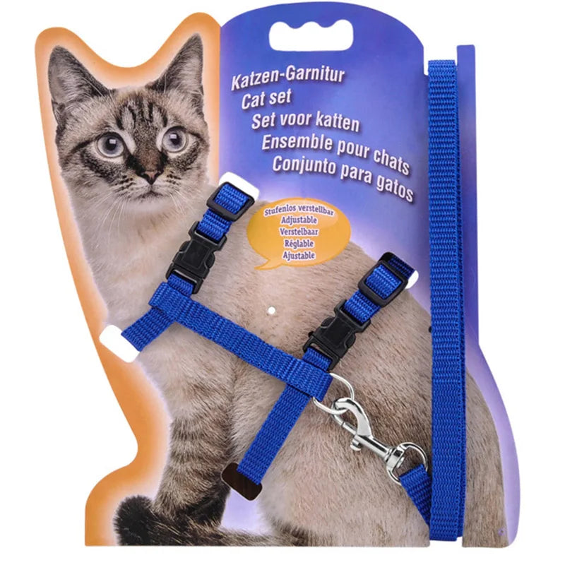 Adjustable Cat Collar and Harness Set - Cozy Nylon Leash for Cats and Kittens - ZOOMNSTORE