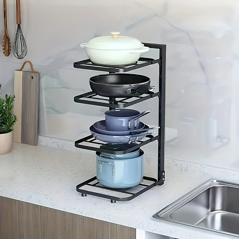 Adjustable Pot Rack – Stainless Steel Multi-Layer Kitchen Organizer for Pots and Pans - ZOOMNSTORE