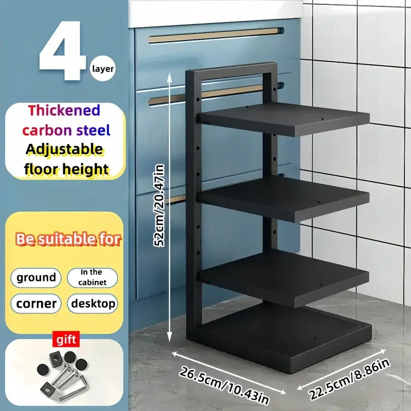 Adjustable Pot Rack – Stainless Steel Multi-Layer Kitchen Organizer for Pots and Pans - ZOOMNSTORE