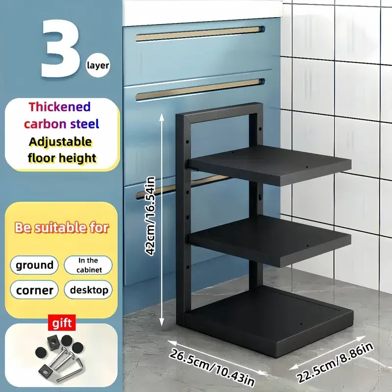 Adjustable Stainless Steel Pot Rack - Multi-Layer Kitchen Organizer - ZOOMNSTORE