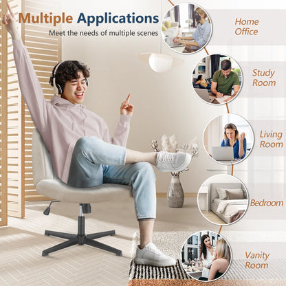 Adjustable Swivel Rocking Chair - Armless Fabric Gaming  Office Chair - ZOOMNSTORE