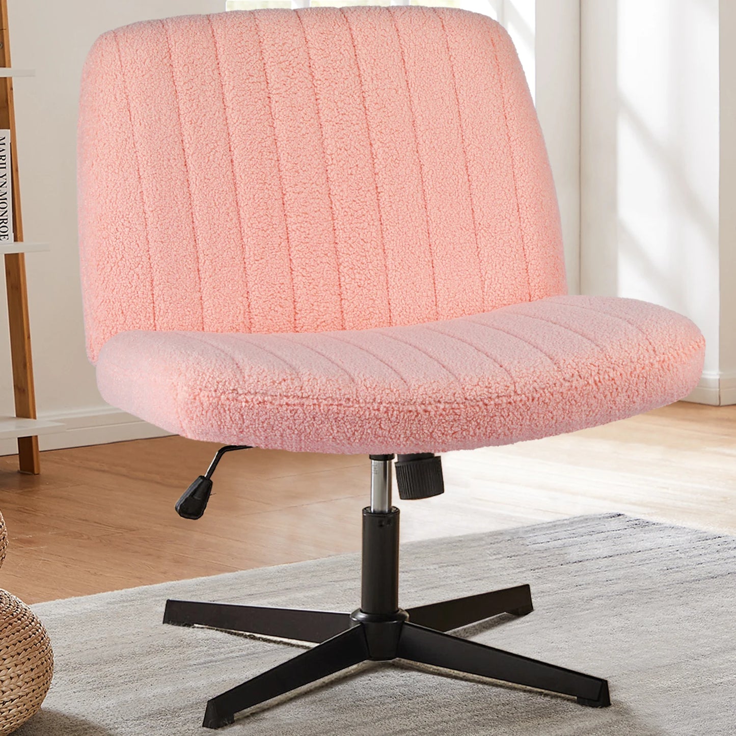 Adjustable Swivel Rocking Chair - Armless Fabric Gaming  Office Chair - ZOOMNSTORE