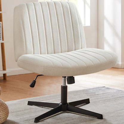 Adjustable Swivel Rocking Chair - Armless Fabric Gaming  Office Chair - ZOOMNSTORE
