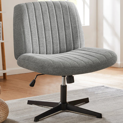 Adjustable Swivel Rocking Chair - Armless Fabric Gaming  Office Chair - ZOOMNSTORE