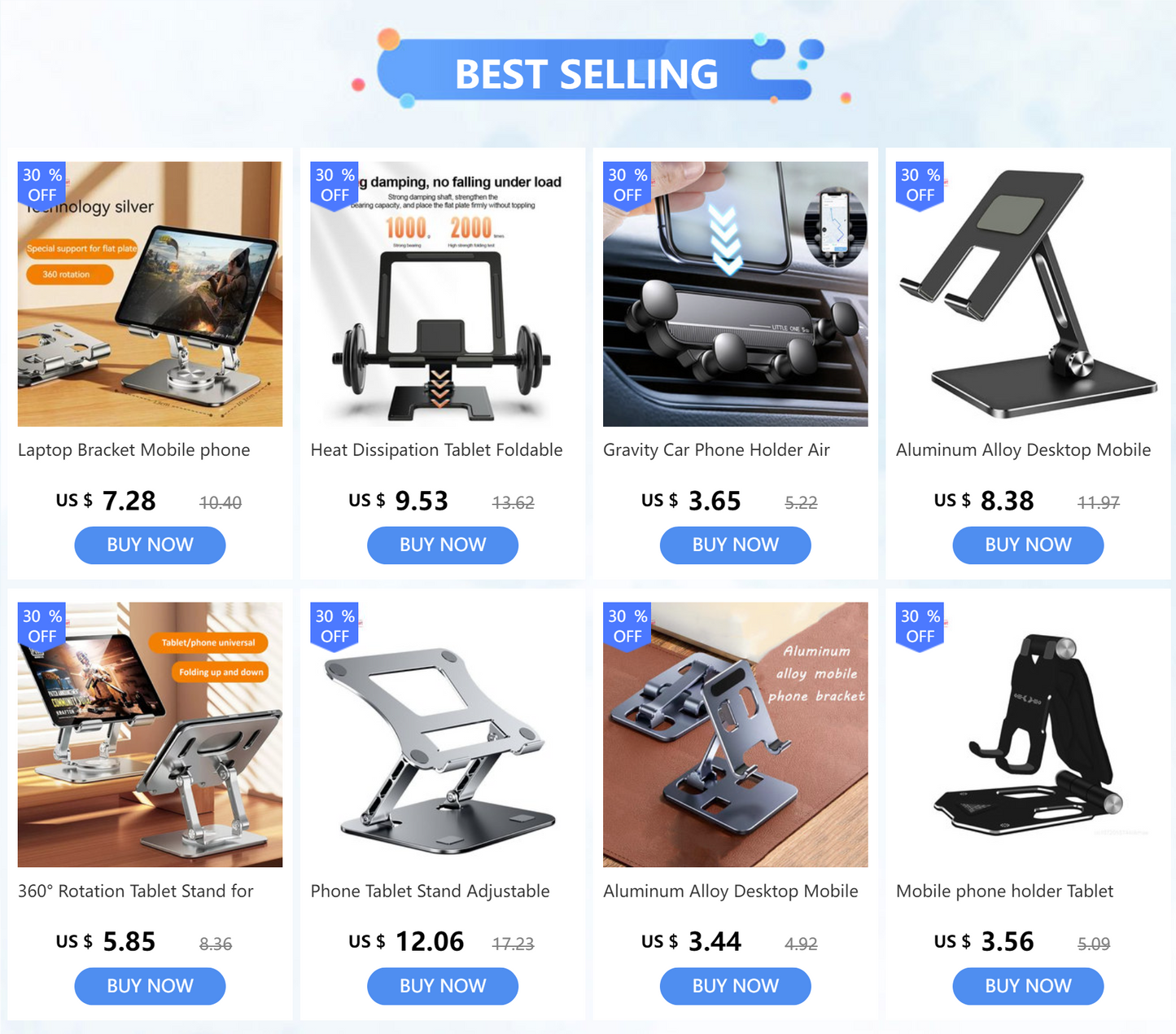 Adjustable Tablet Stand - 360 Degree Rotation Foldable Tablet Holder for iPad Pro & Mini - ZOOMNSTORE