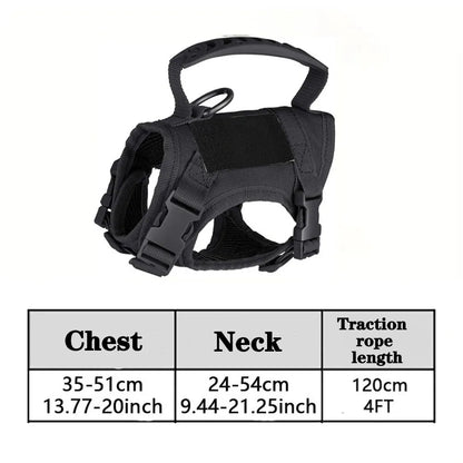 Adjustable Tactical Pet Harness with Leash - Soft Mesh Vest for Large Cats and Dogs - ZOOMNSTORE