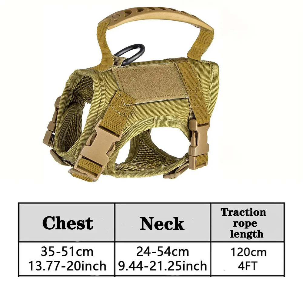 Adjustable Tactical Pet Harness with Leash - Soft Mesh Vest for Large Cats and Dogs - ZOOMNSTORE