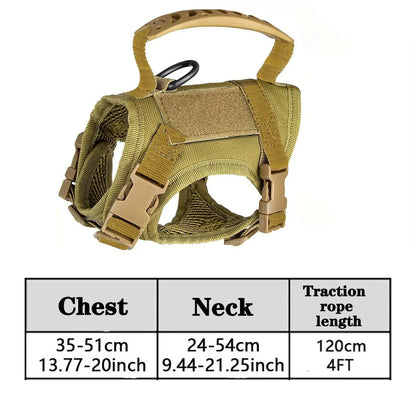 Adjustable Tactical Pet Harness with Leash - Soft Mesh Vest for Large Cats and Dogs - ZOOMNSTORE