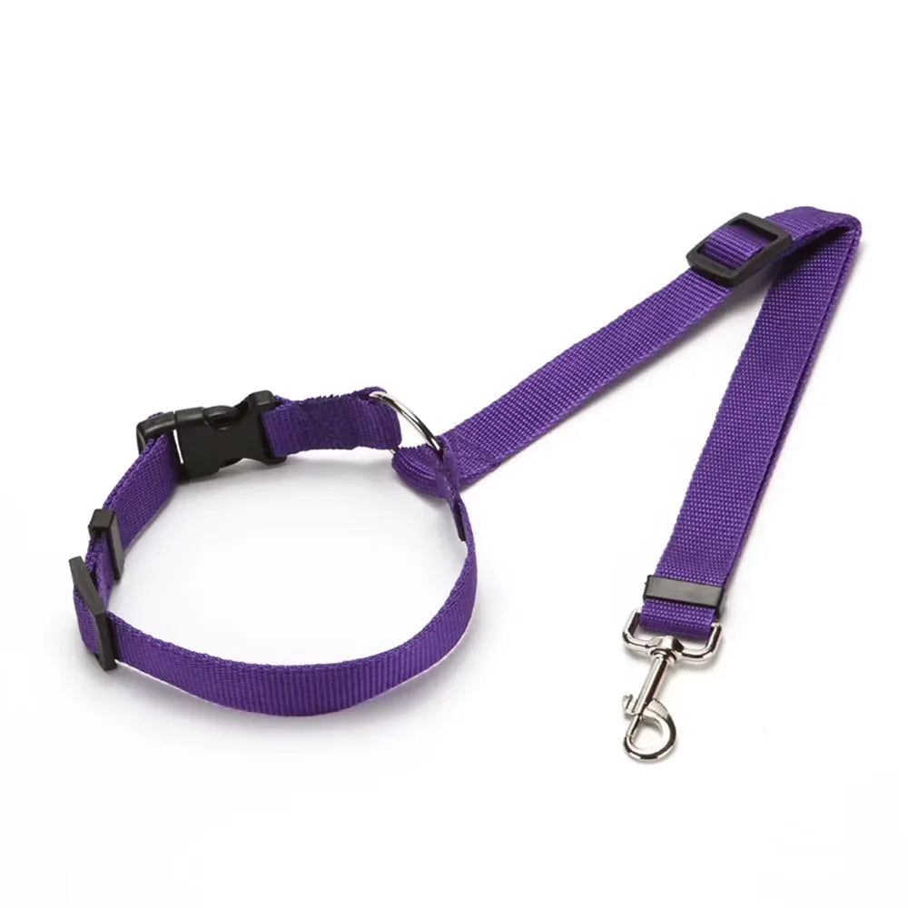 Adjustable Two-in-One Pet Car Seat Belt  Leash - Nylon Dog Safety Harness - ZOOMNSTORE