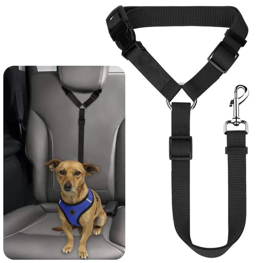 Adjustable Two-in-One Pet Car Seat Belt and Leash - Nylon Safety Harness for Dogs - ZOOMNSTORE