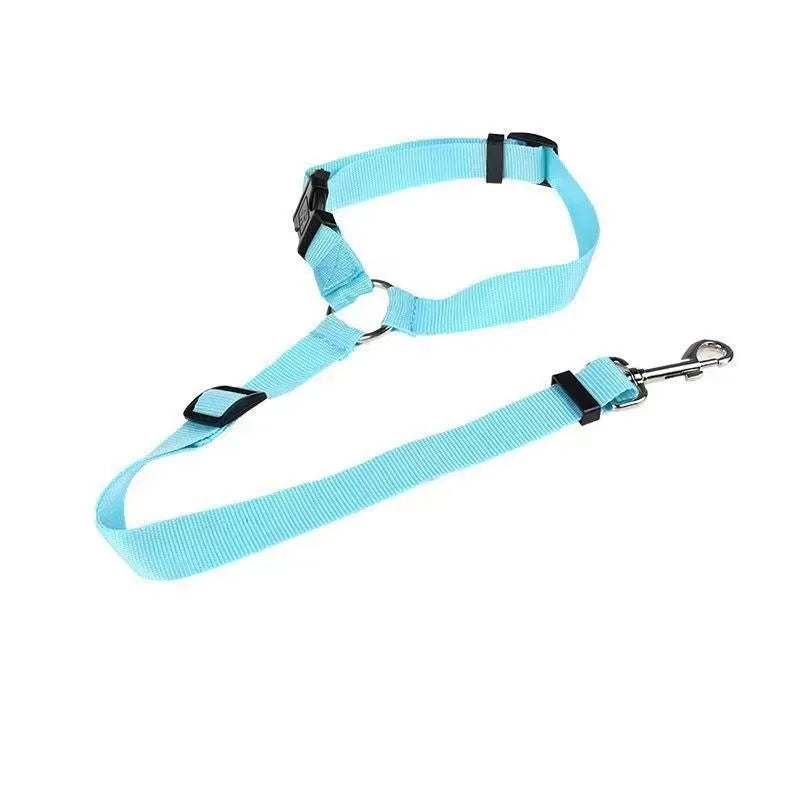 Adjustable Two-in-One Pet Car Seat Belt and Leash - Nylon Safety Harness for Dogs - ZOOMNSTORE