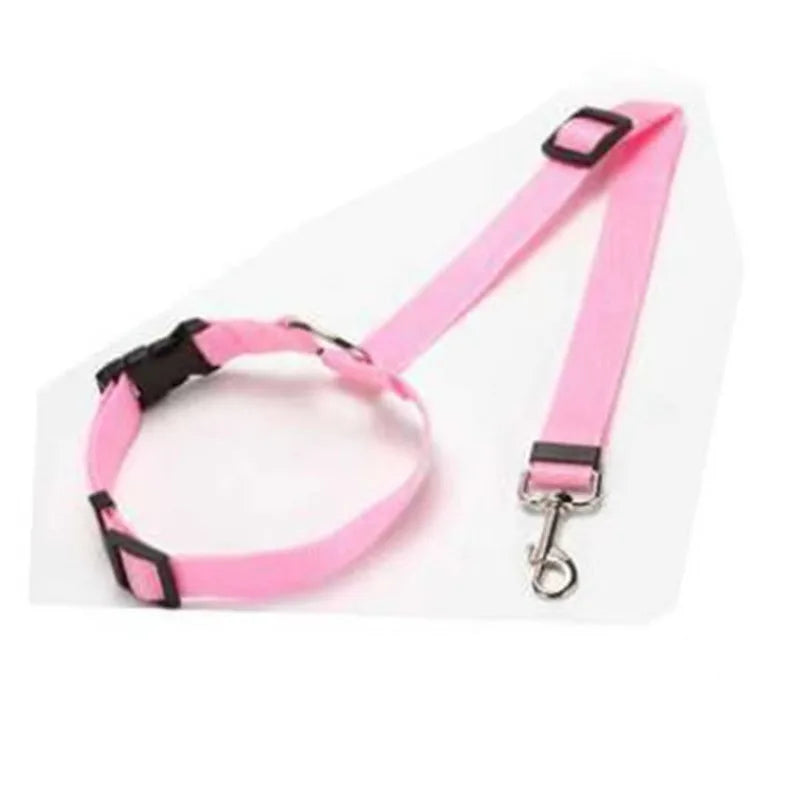 Adjustable Two-in-One Pet Car Seat Belt and Leash - Nylon Safety Harness for Dogs - ZOOMNSTORE