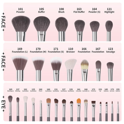 Docolor Makeup Brush Set Professional 10-30pcs Eyeshadow Blush Synthetic Foundation Brush Powder Contour Cosmetic Tool For Women